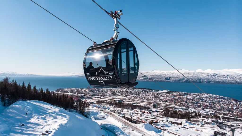 10-seater gondola lift in Narvik, Norway 10-seater gondola lift in Narvik, Norway